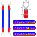 SV1.25 4mm both sided spade terminal 18AWG insulated cable Blue connector