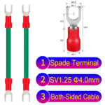 SV1.25 4mm both sided spade terminal 18AWG insulated cable Green connector