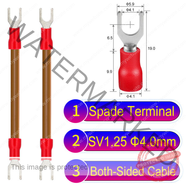 SV1.25 4mm both sided spade terminal 18AWG insulated cable Brown connector