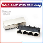 RJ45-1×4P-With-Shielding Ethernet Network Connector, 4-Pin, Shielded