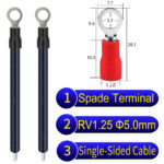 RV1.25 5mm Single-Headed ring terminal 18AWG insulated cable Black connector