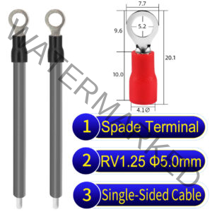 RV1.25 5mm Single-Headed ring terminal 18AWG insulated cable Grey connector