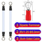 RV1.25 5mm both sided ring terminal 18AWG insulated cable White connector