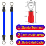 RV1.25 5mm both sided ring terminal 18AWG insulated cable Blue connector