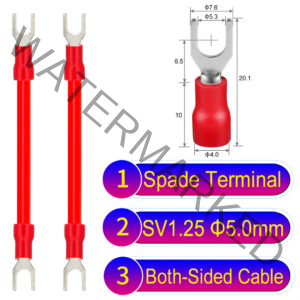 SV1.25 5mm both sided spade terminal 18AWG insulated cable Red connector