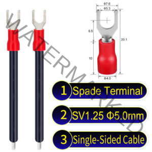 SV1.25 5mm Single-Headed ring terminal 18AWG insulated cable Black connector