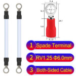 RV1.25 6mm both sided ring terminal 18AWG insulated cable White connector