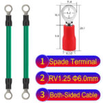 RV1.25 6mm both sided ring terminal 18AWG insulated cable Green connector