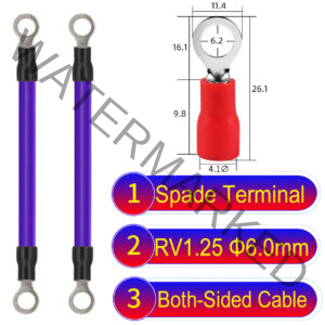 RV1.25 6mm both sided ring terminal 18AWG insulated cable Purple connector