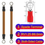 RV1.25 6mm both sided ring terminal 18AWG insulated cable Brown connector