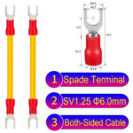 SV1.25 6mm both sided spade terminal 18AWG insulated cable Yellow connector