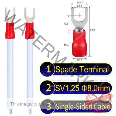 SV1.25 8mm Single-Headed ring terminal 18AWG insulated cable White connector