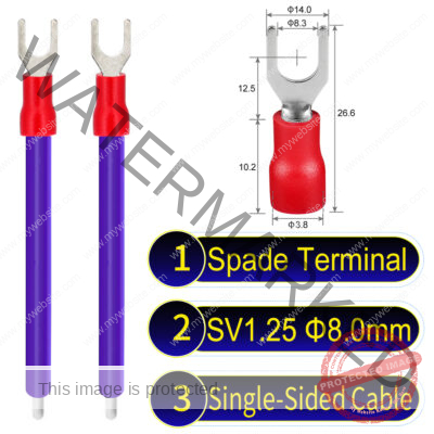 SV1.25 8mm Single-Headed ring terminal 18AWG insulated cable Purple connector