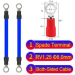 RV1.25 8mm both sided ring terminal 18AWG insulated cable Blue connector