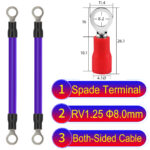 RV1.25 8mm both sided ring terminal 18AWG insulated cable Purple connector