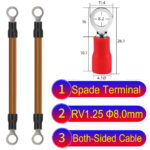 RV1.25 8mm both sided ring terminal 18AWG insulated cable Brown connector