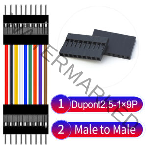 Dupont 2.54mm Male to Male 1×9Pin Cable