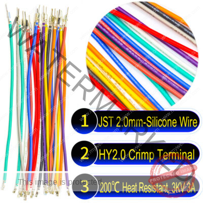 JST HY 2.0mm male female extension pre-crimped terminal silicone cable