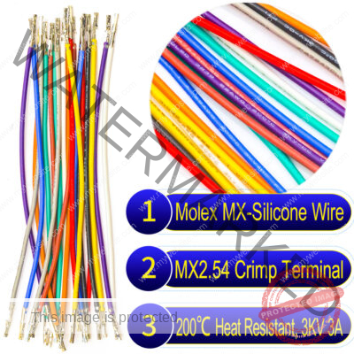 Molex 2.5mm Dupont locking TJC8 pre-crimped terminal silicone cable