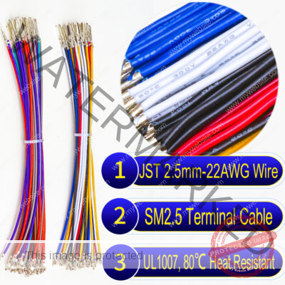 JST SM 2.5mm pre-crimped terminal cable