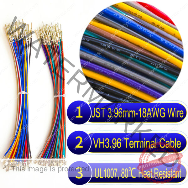 JST VH 3.96mm male-female extension pre-crimped terminal cable