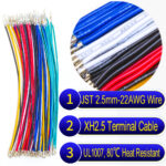 JST XH 2.5mm male female extension pre-crimped terminal cable