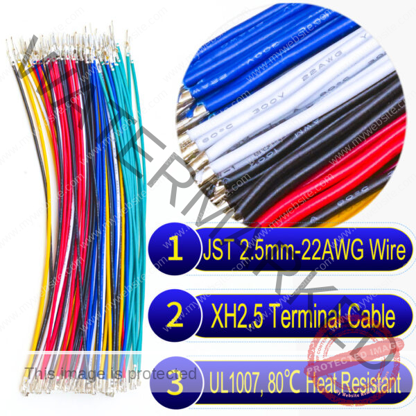 JST XH 2.5mm male female extension pre-crimped terminal cable