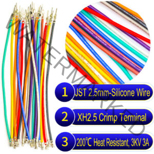 JST XH 2.5mm male-female extension pre-crimped terminal silicone cable