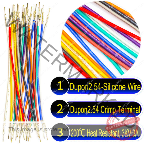 Molex 2.5mm Dupont male to male pre-crimped terminal silicone cable
