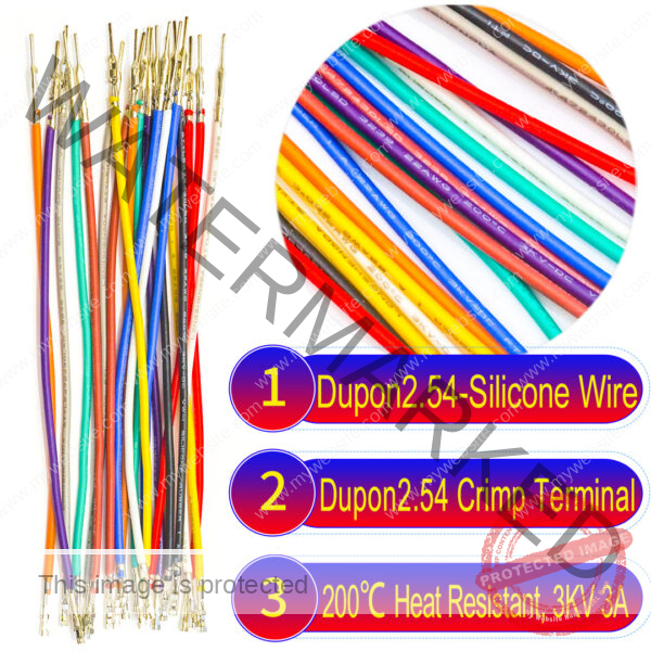 Molex 2.5mm Dupont female to male pre-crimped terminal silicone cable