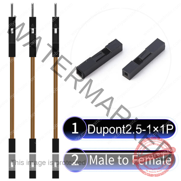 Dupont 2.54mm Male to Female 1Pin Brown Cable