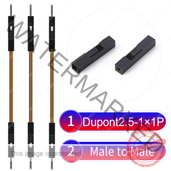 Dupont 2.54mm Male to Male 1Pin Brown Cable