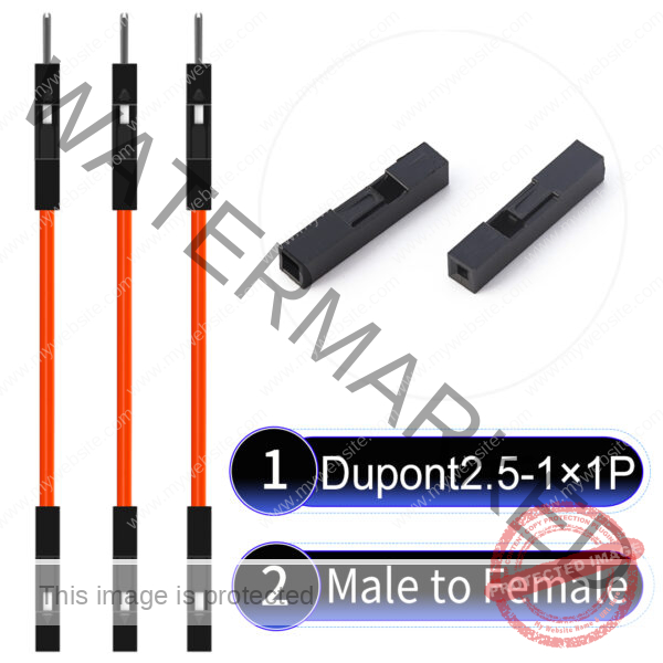 Dupont 2.54mm Male to Female 1Pin Orange Cable