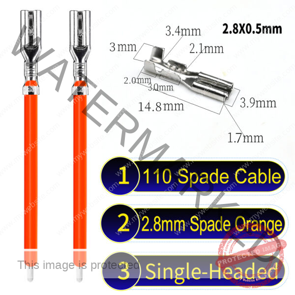 2.8mm single-head spade cable Orange