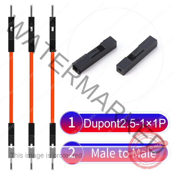 Dupont 2.54mm Male to Male 1Pin Orange Cable