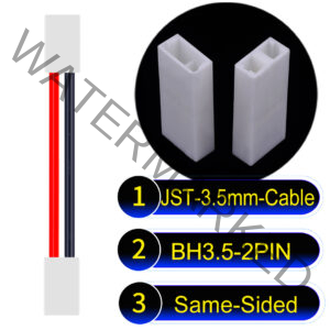 JST BH3.5 2-Pin Female Same-Side-Head 3.5mm PVC Cable
