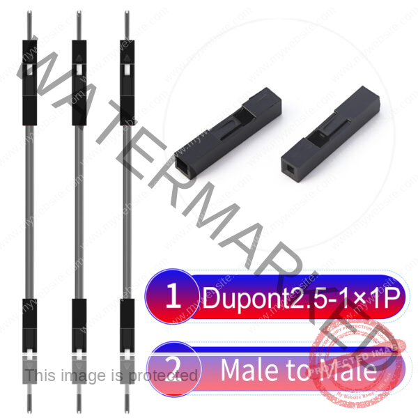 Dupont 2.54mm Male to Male 1Pin Grey Cable