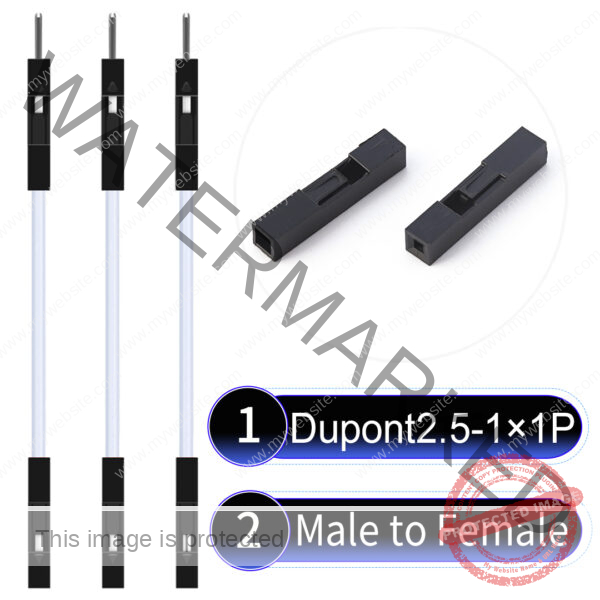 Dupont 2.54mm Male to Female 1Pin White Cable