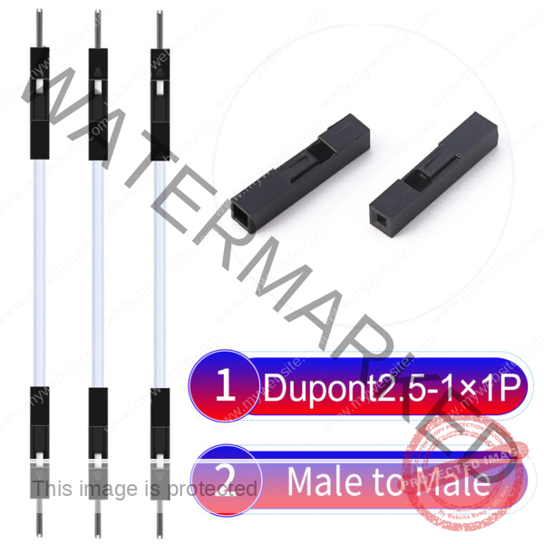 Dupont 2.54mm Male to Male 1Pin White Cable