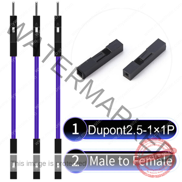 Dupont 2.54mm Male to Female 1Pin Purple Cable