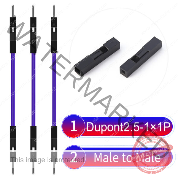 Dupont 2.54mm Male to Male 1Pin Purple Cable