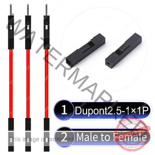 Dupont 2.54mm Male to Female 1Pin Red Cable