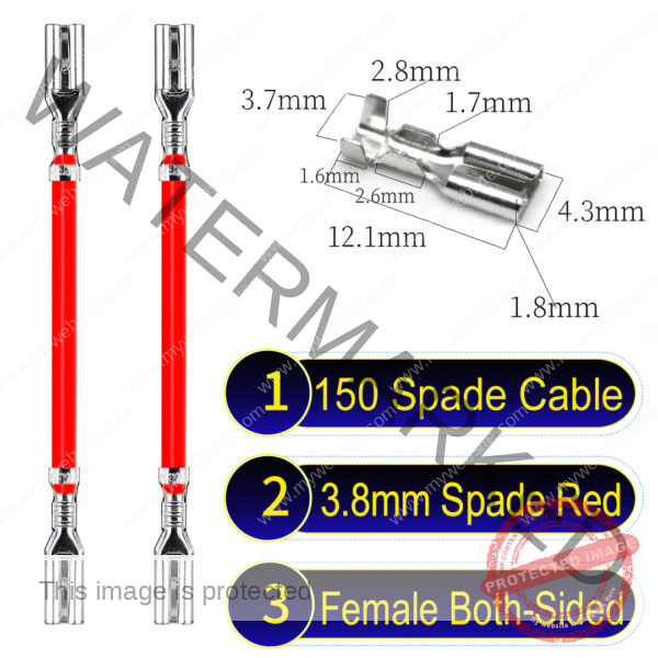 3.8mm spade connectors both sided Cable Red for wiring projects