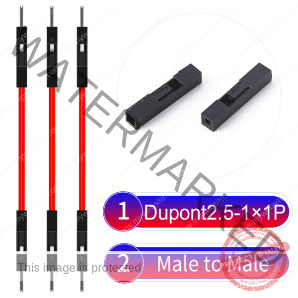 Dupont 2.54mm Male to Male 1Pin Red Cable