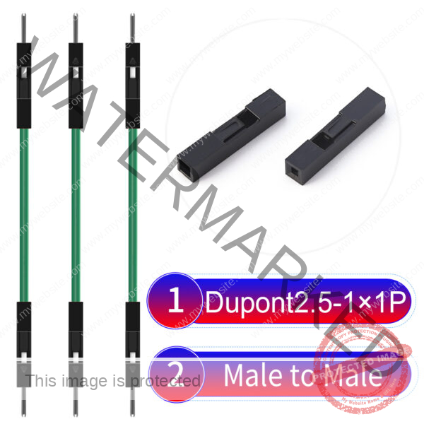 Dupont 2.54mm Male to Male 1Pin Red Cable