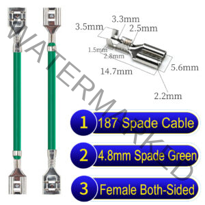 4.8mm spade terminal Cable both sided Green