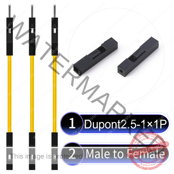 Dupont 2.54mm Male to Female 1Pin Yellow Cable