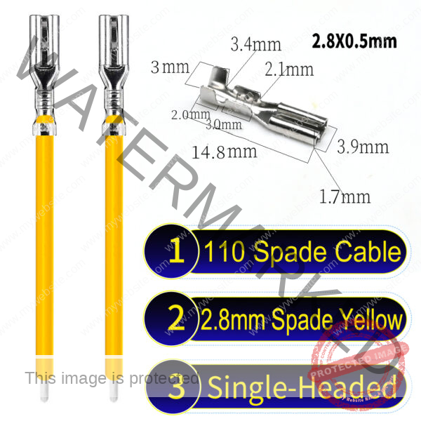2.8mm single-head spade cable Yellow