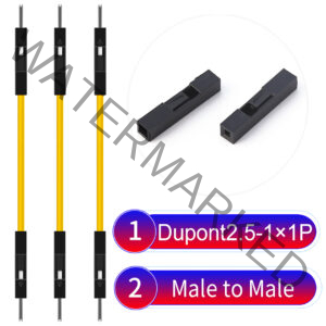 Dupont 2.54mm Male to Male 1Pin Yellow Cable