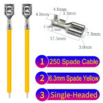 6.3mm spade terminals Cable Single-Sided Yellow